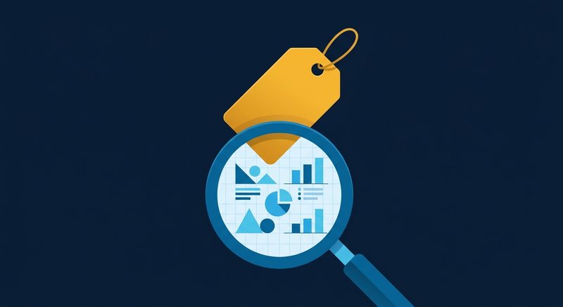 A price tag under a magnifying glass revealing a fee table